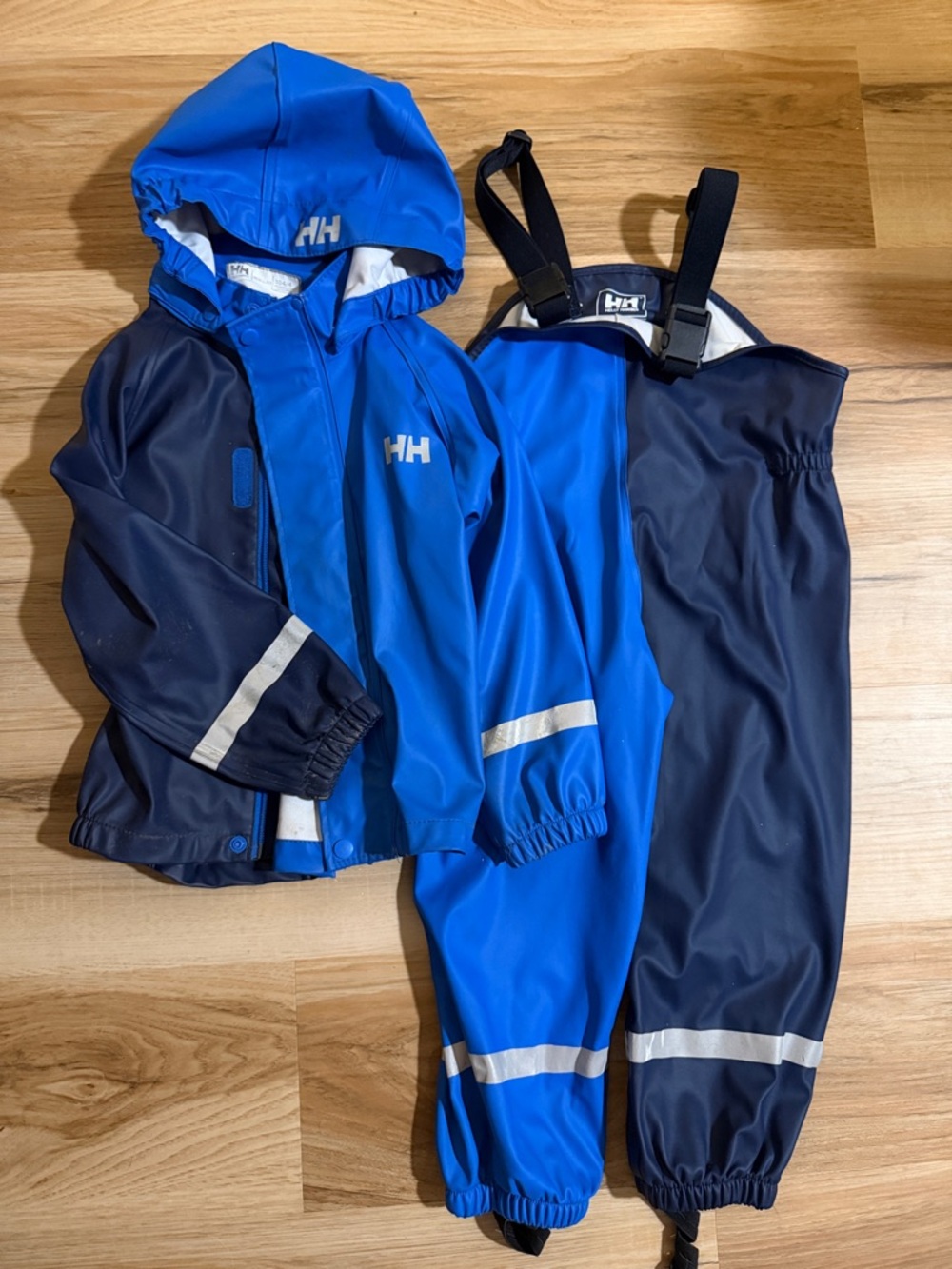 Helly Hansen Blue & Navy Kids Rain Jacket and Bibs